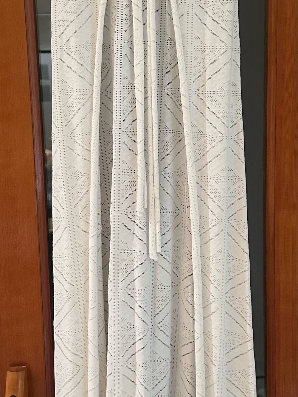 Alexis White Eyelet Geometric Swim Coverup